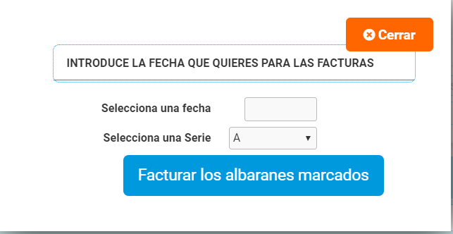Albaranes acciones multiples facturar