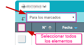 Iconos habituales. Acciones por Lote