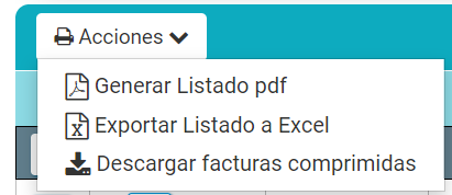 Acciones sobre multiples Facturas de compra