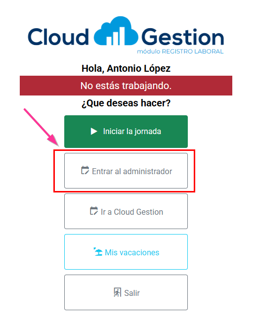 Gestionar vacaciones de los trabajadores por parte de un administrador