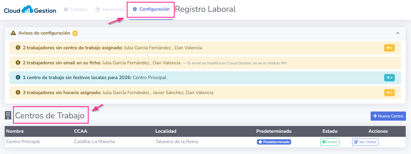 Como configurar el Módulo de Registro Horario